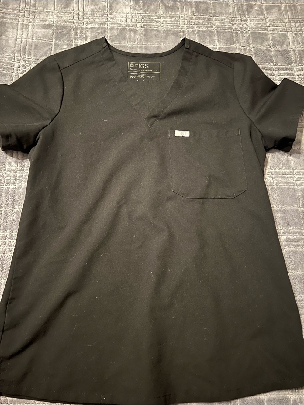 Figs Black Catarina Scrub Top